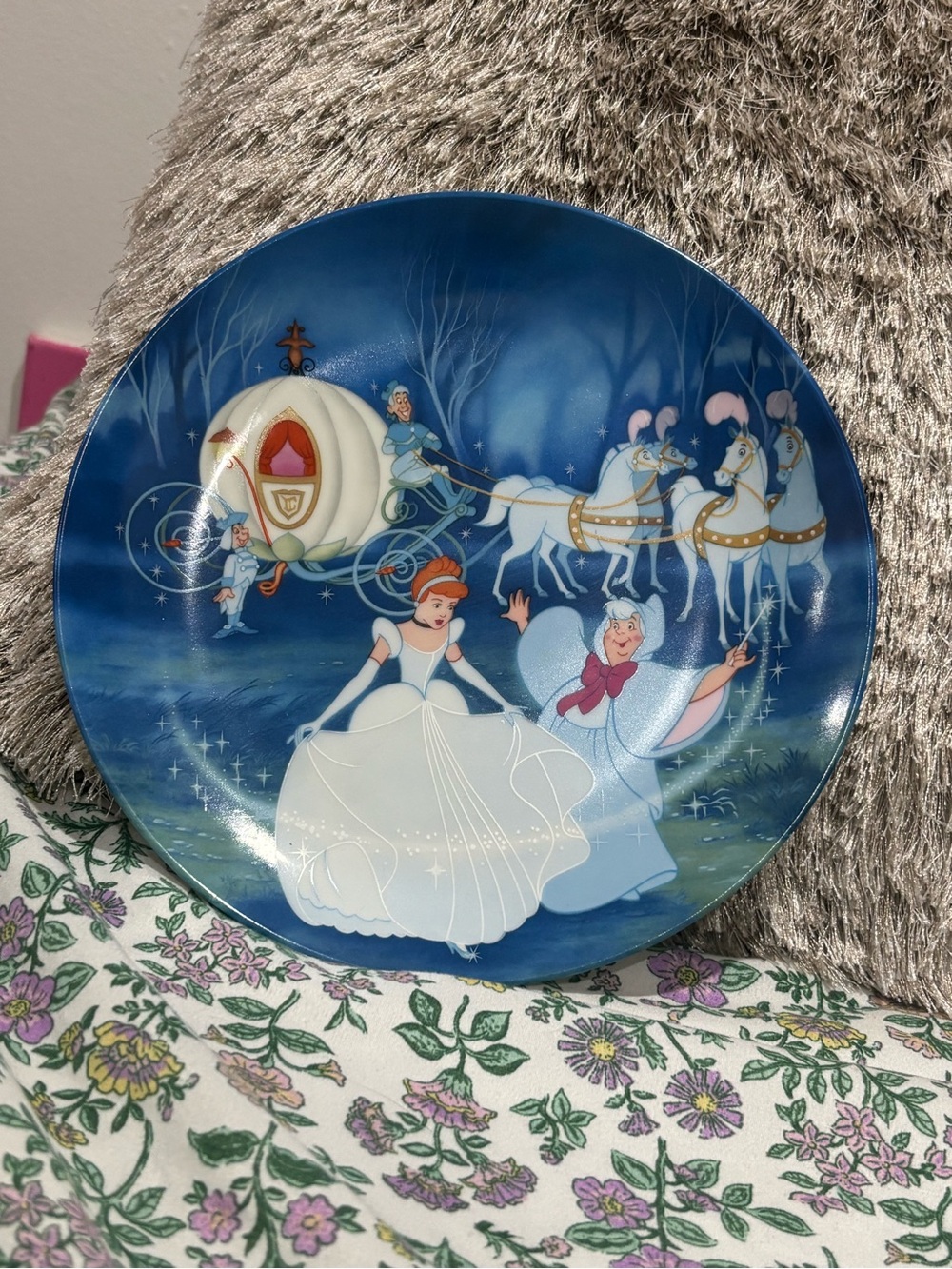 Knowles Cinderella Bibbidi-Bobbidi-Boo Collector Plate - White with Gold Accents